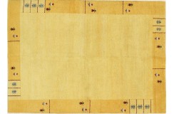 Żółty gruby dywan gabbeh 170x240cm wełna argentyńska piękny wzór