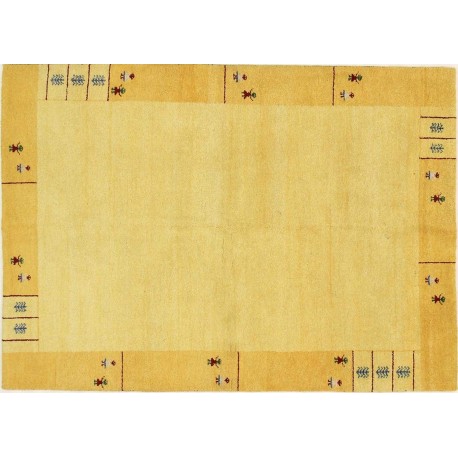 Żółty gruby dywan gabbeh 170x240cm wełna argentyńska piękny wzór