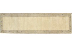 Beżowy chodnik prosty gruby dywan gabbeh 80x300cm wełna argentyńska