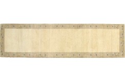 Beżowy chodnik prosty gruby dywan gabbeh 80x300cm wełna argentyńska