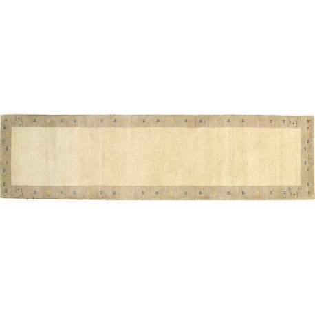 Beżowy chodnik prosty gruby dywan gabbeh 80x300cm wełna argentyńska