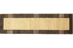 Beżowy chodnik prosty gruby dywan gabbeh 80x300cm wełna argentyńska