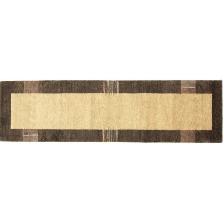 Beżowy chodnik prosty gruby dywan gabbeh 80x300cm wełna argentyńska