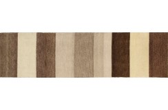 Beżowy chodnik prosty gruby dywan gabbeh w pasy 80x300cm wełna argentyńska