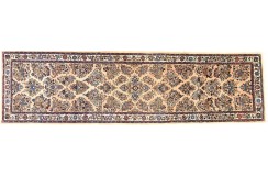 Jasny piękny oryginalny perski dywan Saruk z kwiatami ok 80x300cm 100% wełna, Iran