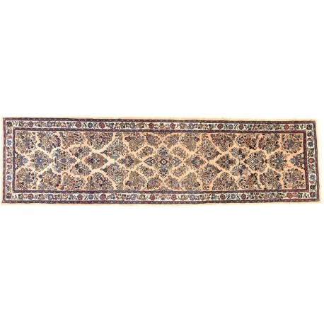 Jasny piękny oryginalny perski dywan Saruk z kwiatami ok 80x300cm 100% wełna, Iran