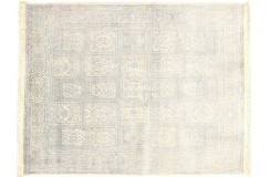 Dywan luksusowy Tabriz w kwatery z naturalnej wełny i jedwabiu klasyczny ok 190x240cm Indie ręcznie tkany unikat beżowy jasny