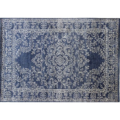 Ręcznie tkany dywan Modern z Indii 100% wełna 170x240cm wzór abstrakcyjny arabeska vintage niebieski