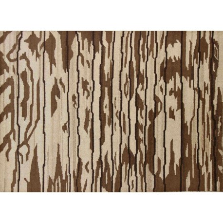 Ręcznie tkany dywan Modern z Indii 100% wełna 170x240cm wzór abstrakcyjny vintage brązowy