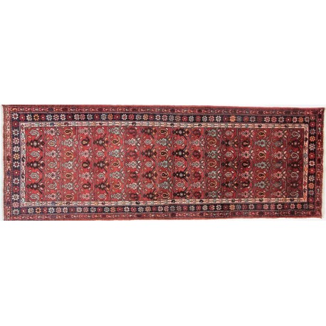 Prawdziwy chodnik ręcznie wiązany Hamadan z kwiatowym perskim wzorem szeroki chodnik 110x300cm Iran
