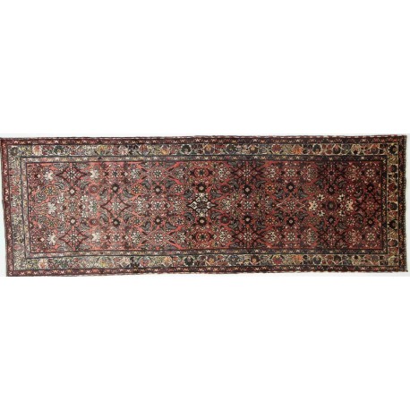 Oryginalny irański chodnik Zanjan (Rudbar) z kwiatowym perskim wzorem szeroki chodnik 110x320cm Iran