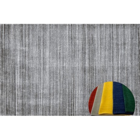 Gładki 100% wełniany dywan Gabbeh Handloom szary 250x350cm bez wzorów gładki