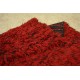Niepowtarzalny tani ręcznie tkany dywan shaggy 165x235cm wełna filcowana + poliester Indie czerwony