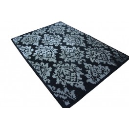 Czarny dywan z designerskim wzorem 160x230 100% wełny The Rug Republic