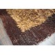 Jedyny taki dywan wełna filcowana naturalna skóra - liście i poliester CUDO UNIKAT!