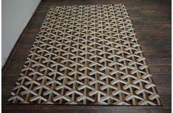 Skórzany dywan Ava Handfab 160x230cm z aplikacjami ze skóry