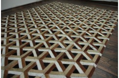 Skórzany dywan Ava Handfab 160x230cm z aplikacjami ze skóry