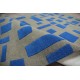 Ultranowoczesny szaro niebieski dywan indyjski WEŁNA