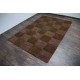 Brązowy z wytłaczanymi kwadratami ręcznie tkany dywan wełniany 160x230