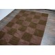 Brązowy z wytłaczanymi kwadratami ręcznie tkany dywan wełniany 160x230