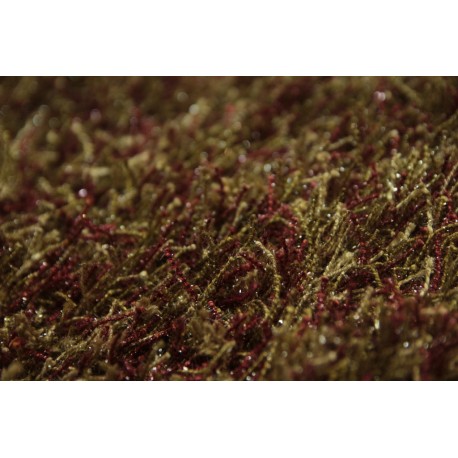 Błyszczący dywan shaggy brązowo zielony 160x230