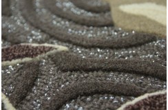 Wełna + jedwab wspaniały brązowy gustowny dywan Ava Handfab 160x230cm