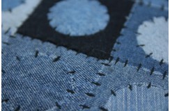 Jeansowy nowoczesny patchwork koła i kwadraty 160x230 Indie