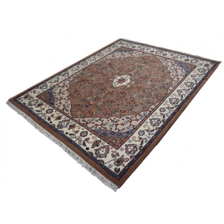Cenny gęsto ręcznie tkany dywan Tebriz 100% wełna 180x230cm Indie piękny perski wzór brązowy