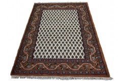 Beżowy tradycyjny ręcznie tkany dywan indyjski Mir Kanchipur piękny ok 120x180cm 100% wełna