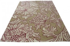 Stonowany kwiatowy designerski dywan 100% wełniany Morris & Co Chrysanthemum 27005 Beige 170x240cm wysoka jakość promocja