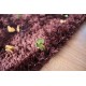 Bakłażanowy błyszczący dywan shaggy Ava Handfab ze wstawkami z naturalnej skóry 160x230cm inny