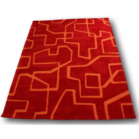 Dywan Brink & Campman 100% akryl 170x240cm nowoczesny design dwupoziomowy wzór czerwony
