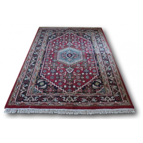 Ręcznie tkany dywan Bidjar 100% wełna 160x225cm Indie piękny perski wzór klasyczny czerwony