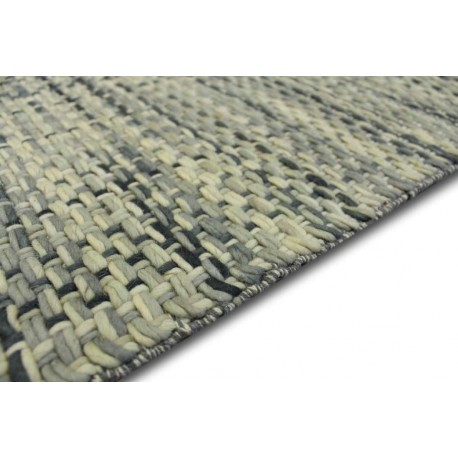 Wełniany przeplatany dywan w warkocze Brinker Carpets WOMAD 220 wart 4 600 zł 160x230cm niebieski INNY 3D gruby