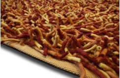 Jedyny nieprawdopodobnie gruby dywan 9cm shaggy wełna filcowana pomrańczowy 250x340cm