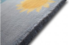 Gładki ręcznie CHIŃSKI jedyny 100% wełniany dywan AUBUSSON nietypowy 60x90cm