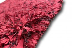 Puszysty dywan shaggy z wełny filcowanej i poliesteru 165x235m Indie ręcznie tkany tanio nasycony czerwony