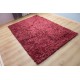 Puszysty dywan shaggy z wełny filcowanej i poliesteru 165x235m Indie ręcznie tkany tanio nasycony czerwono bordowy