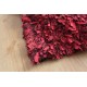 Puszysty dywan shaggy z wełny filcowanej i poliesteru 165x235m Indie ręcznie tkany tanio nasycony czerwono bordowy
