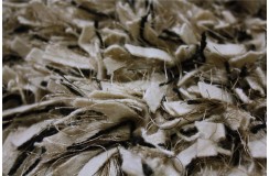 Niepowtarzalny tani ręcznie tkany dywan shaggy 165x235cm wełna filcowana + poliester Indie beżowy