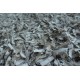 Niepowtarzalny tani ręcznie tkany dywan shaggy 165x235cm wełna filcowana + poliester Indie beżowy