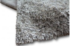 Puszysty dywan shaggy z wełny filcowanej i poliesteru 165x235m Indie ręcznie tkany tanio zielony