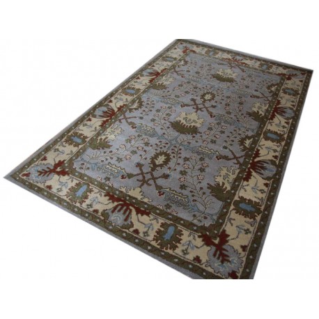 Przepiękny bogaty kwiatowy dywan tradycyjny z Indii 100E wełna 155x245cm