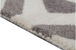 Beżowo-brązowy nowoczesny gruby dywan indyjski geometryczny 240x300cm