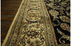 Nain 12la Kashmar gęsto ręcznie tkany dywan z Iranu wełna + jedwab ok 250x350cm granatowy majestatyczny
