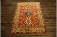 Królewska czerwień dywan Kazak tkany ręcznie przez Nomadów 140x200cm