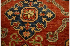 Królewska czerwień dywan Kazak tkany ręcznie przez Nomadów 140x200cm