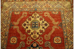 Królewska czerwień dywan Kazak tkany ręcznie przez Nomadów 140x200cm