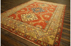 Królewska czerwień dywan Kazak tkany ręcznie przez Nomadów 140x200cm
