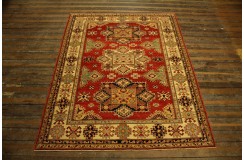 Królewska czerwień dywan Kazak tkany ręcznie przez Nomadów 170x220cm